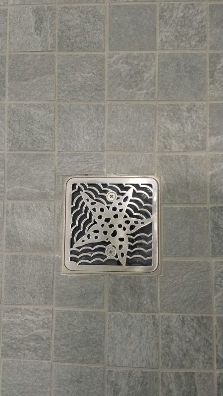 square shower drain and starfish design