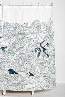 waves shower curtain