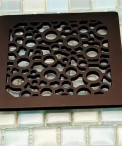 Bubbles square shower drain cover in oil rubbed bronze finish