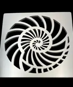 Nautilus square shower drain cover in brushed stainless steel