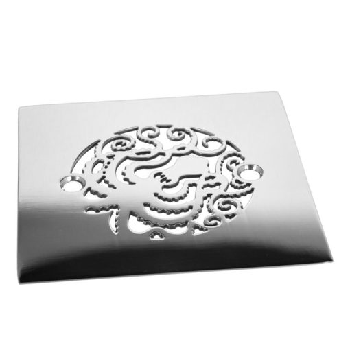 425 inch square oceanus octopus polished stainless shower drain