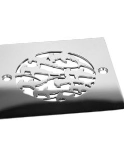4 Inch Sharks Drain, Polished Stainless_Designer Drains