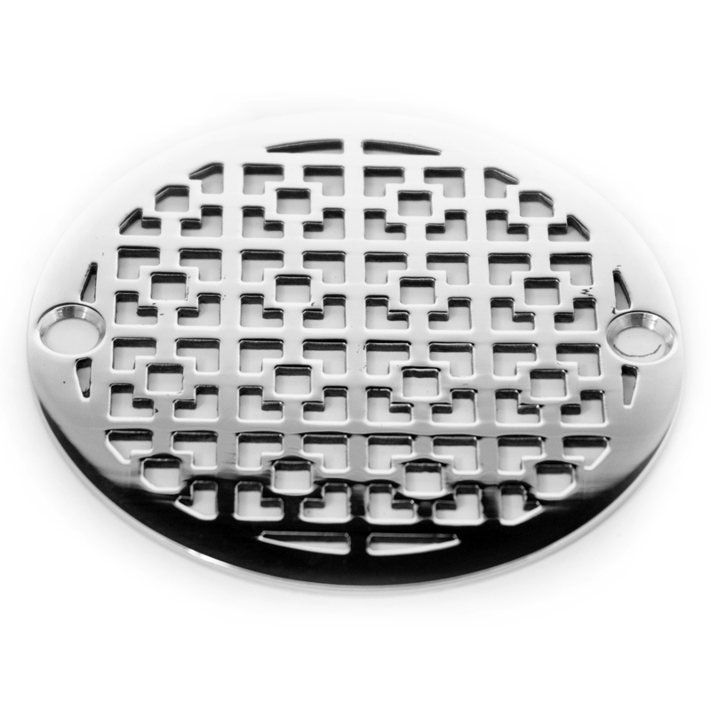 NDS 3 & 4 Inch Round Drain | Replacement Covers | Geometric Squares No. 1