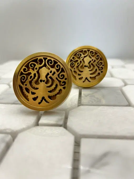 Octopus Cabinet Knobs in Brushed Brass Finish.