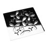 Nature Lerna Flowers, Square Shower Drain, Polished Stainless_Designer Drains