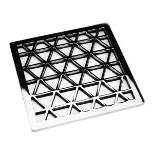 Geometric Triangles square shower drain polished stainless steel