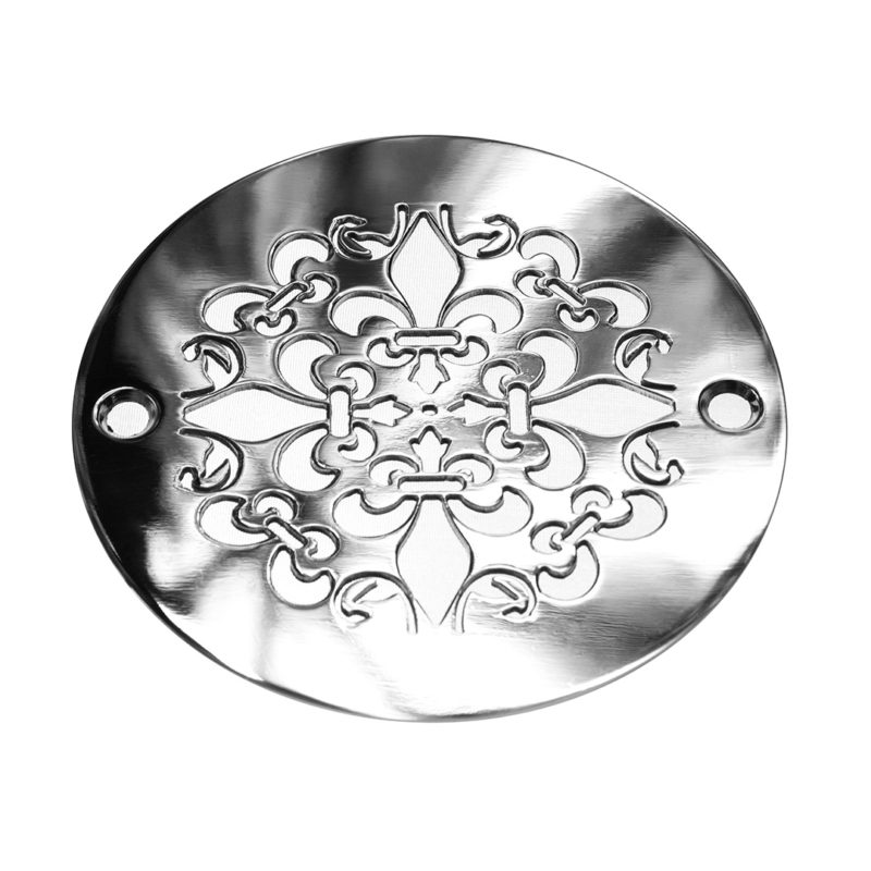 4 Inch Round Shower Drain Cover, Mon Fleur, Made To Fit Oatey