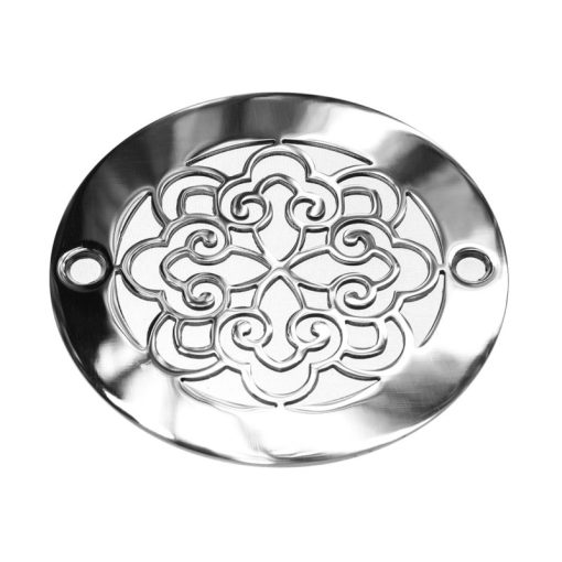 4 Inch Round Shower Drain Cover | Classic Scrolls No. 6™