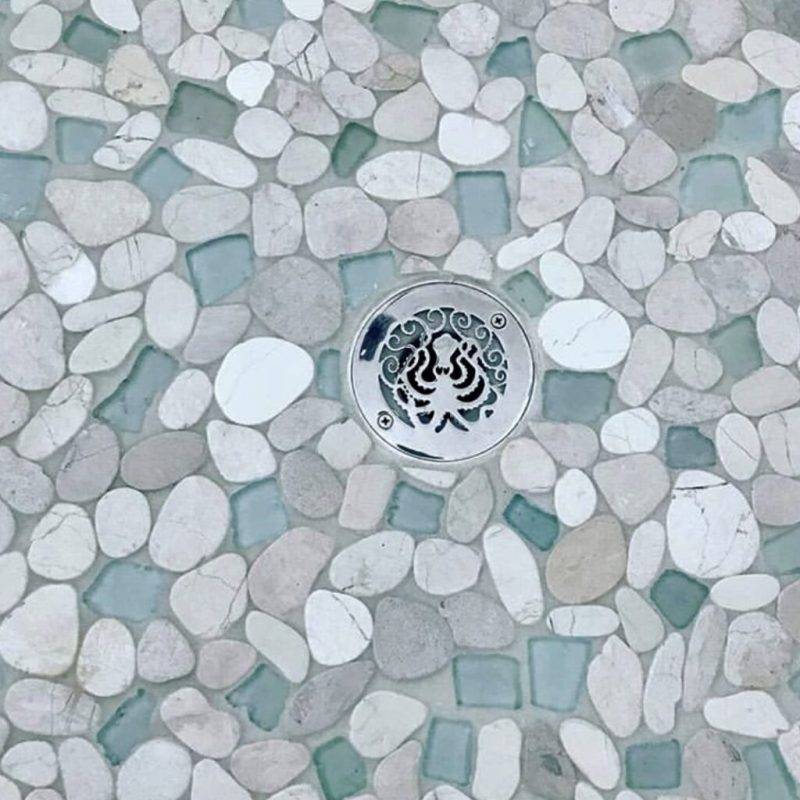 4 Inch Round Shower Drain Cover, Octopus Design