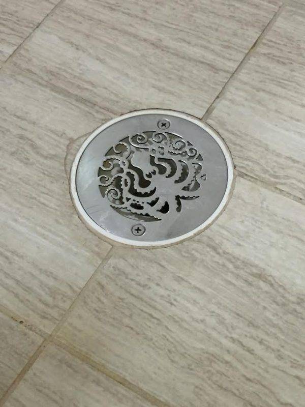 4 Inch Round Shower Drain Cover, Octopus, Designer Drains