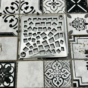 schluter random squares polished stainless steel black decor tile