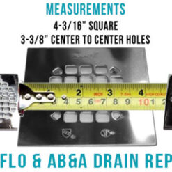 Measure 4.1875 inch square shower drains