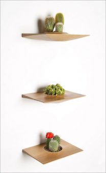 floating wood wall planters