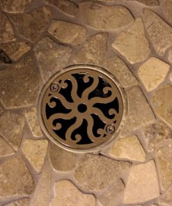 3.25 Inch Round Shower Drain Cover | Classic Eight Scrolls, oil rubbed bronze
