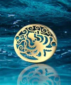 Octopus 3.25 round shower drain polished brass