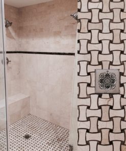 Greek Anthemion 4.25 Square Shower Drain by Designer Drains