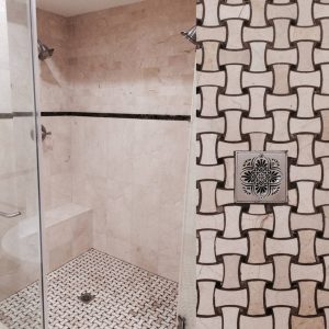 Greek Anthemion 4.25 Square Shower Drain by Designer Drains