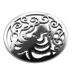 Octopus, Round Shower Drain Replacement, Polished Stainless Steel_Designer Drains