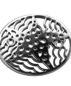 round starfish shower drain polished stainless steel designer drains