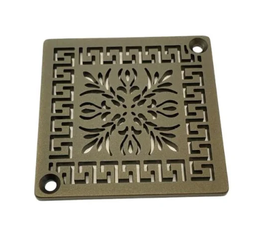 Greek Fret Schluter Shower drain oil rubbed bronze, finish by Designer Drains