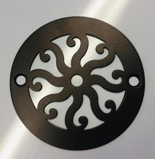 4" Round Shower Drain, Classic Eight Scrolls, Oil Rubbed Bronze