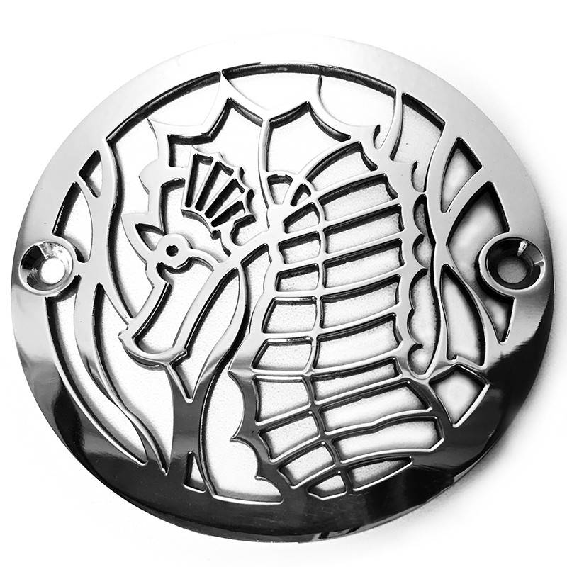 Seahorse Round shower drain brushed stainless steel