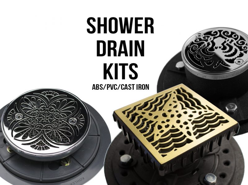 Shower Drain Kits - Hot Mop Cast Iron, PVC, ABS, Full Shower Drain