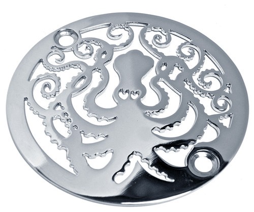 Octopus, Shower Drain Cover, Sioux Chief Replacement, Polished Stainless_Designer Drains