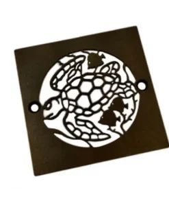 Turtle 4-Inch Square Shower Drain Cover oil rubbed bronze by Designer Drains