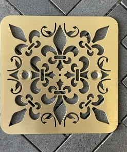 Shower Drain Cover, Square Replacement Cover for Kohler k-9136, Fleur De Lis Design