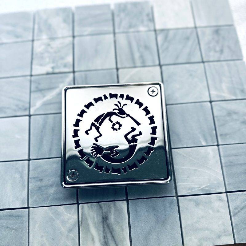 Kokopelli Schluter Polished Stainless Steel Install Designer Drains