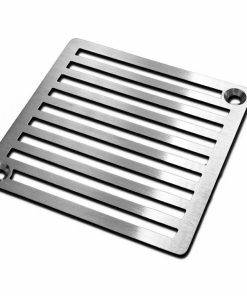 Verticals-Schluter-Brushed-Stainless-Steel-Drain-Slanted-on-white-by-Designer-Drains