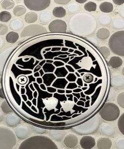 Turtle K-9135 Polished Stainless on tile Designer Drains