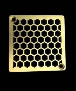 Honeycomb, Schluter, brushed brass Designer Drains
