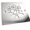 Nature Leaves square stainless steel shower drain