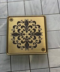 Mon Fleur shower drain kit replacement for Schluter brushed brass