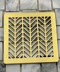 Wheat NO. 2 shower drain cover made to fit Wedi brushed brass