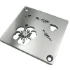 Square drain in Polished stainless steel finish.