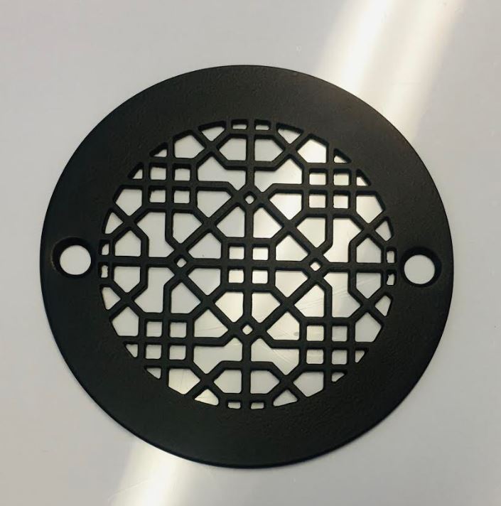 Shower Drain Cover, Brass Construction, 4-1/4 inches outside