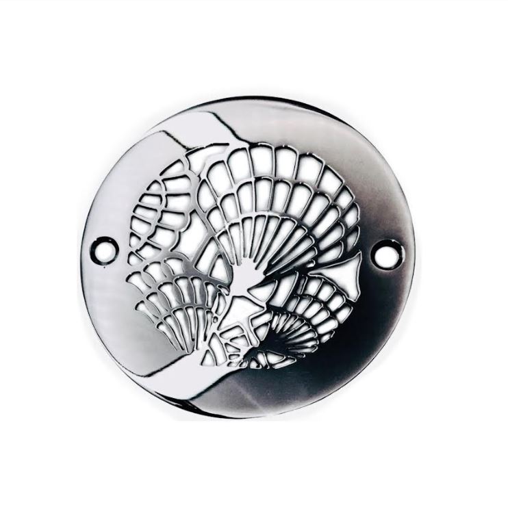 4 Inch Round Shower Drain Cover | Seashells Design