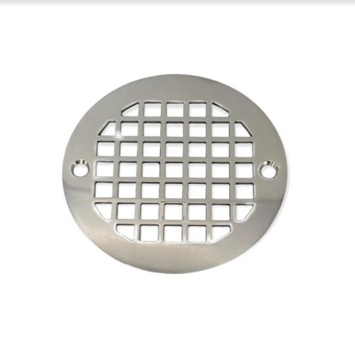 4-Inch-Round-Shower-Drain-Cover-Geometric-No.-7Polished-Stainless_Designer-Drain