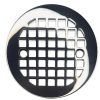 Geometric No. 7, 4.25 round shower drain cover, polished stainless steel by Designer Drains