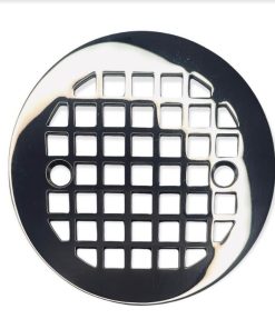 Geometric No. 7, 4.25 round shower drain cover, polished stainless steel by Designer Drains