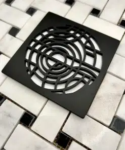 Square drain in Matte Black Finish.