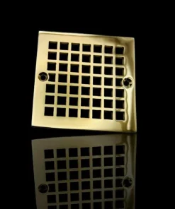 Geometric No. 7 Oatey 42320 shower drain cover polished brass by Designer Drains