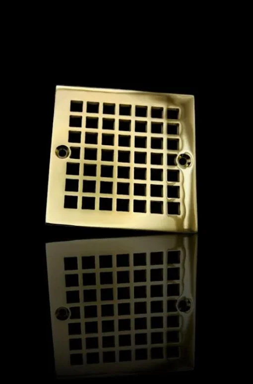 Geometric No. 7 Oatey 42320 shower drain cover polished brass by Designer Drains
