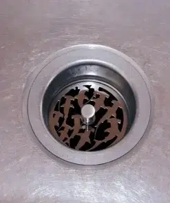 Sharks Strainer polished stainless steel in sink