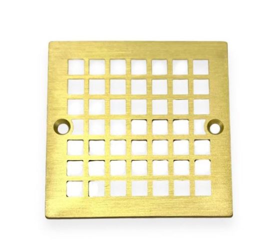 Geometric-No.-7-Sioux Chief’s 821-HQCP-shower-drain-brushed-brass_Designer-Drains