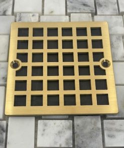 Geometric No. 7 Metal Rim Drain brushed brass