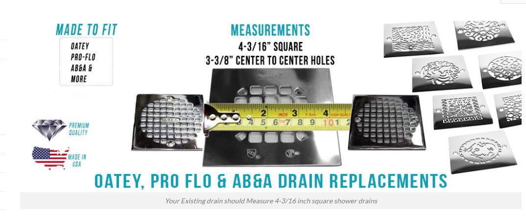 4.00 Inch Square Shower Drain, How to Measure your frain